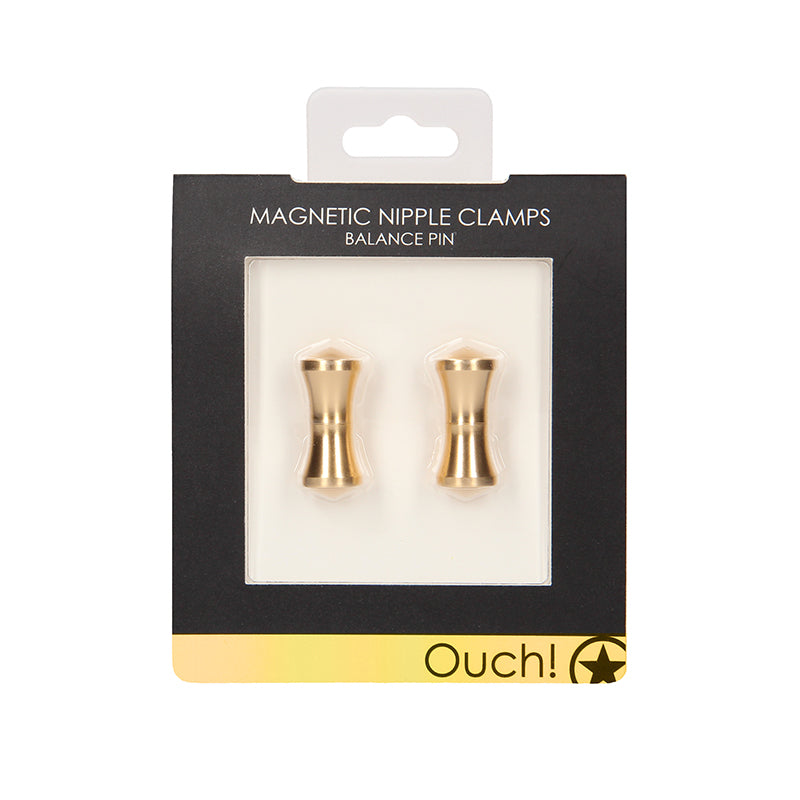 OUCH! BALANCE PIN MAGNETIC NIPPLE CLAMPS GOLD