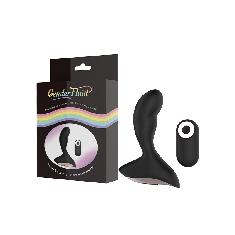 GENDER FLUID RUMBLE ANAL VIBE WITH REMOTE SILICONE BLACK