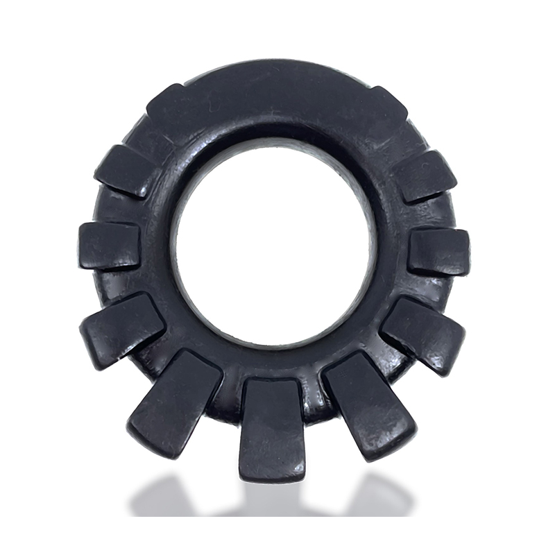 OXBALLS COCK-LUG LUGGED COCKRING SILICONE BLACK