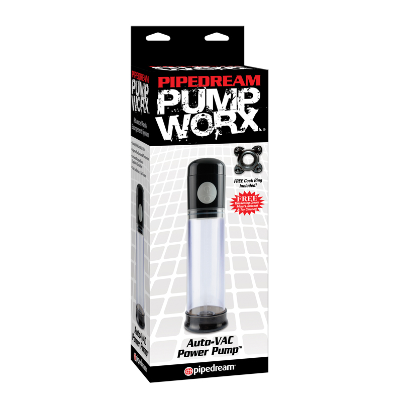 PIPEDREAM PUMP WORX AUTO-VAC POWER PUMP CLEAR/BLACK