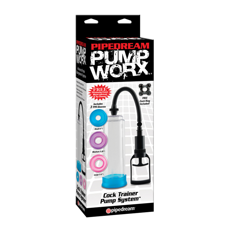PIPEDREAM PUMP WORX 4-PIECE COCK TRAINER PUMP SYSTEM CLEAR/ASSORTED
