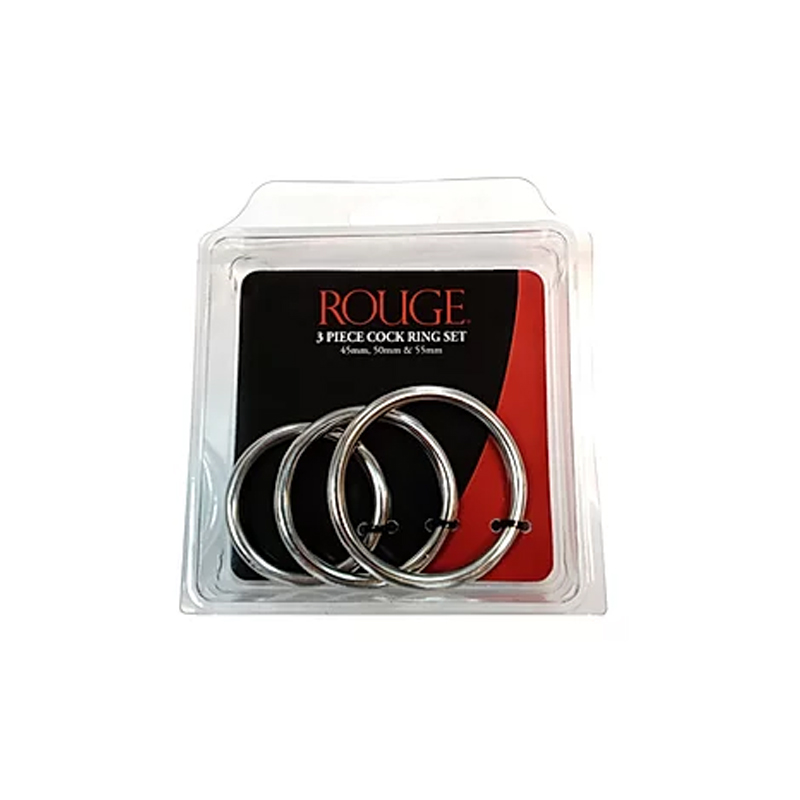 STAINLESS STEEL 3 PIECE COCK RING SET (55MM/50MM/45MM)