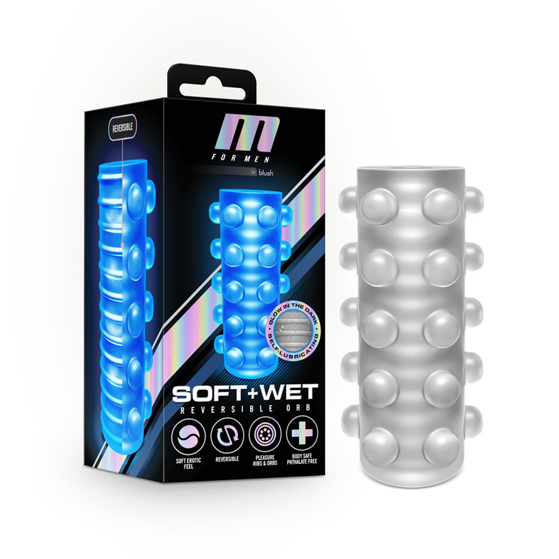 BLUSH M FOR MEN SOFT + WET ORB GLOW IN THE DARK SELF-LUBRICATING STROKER