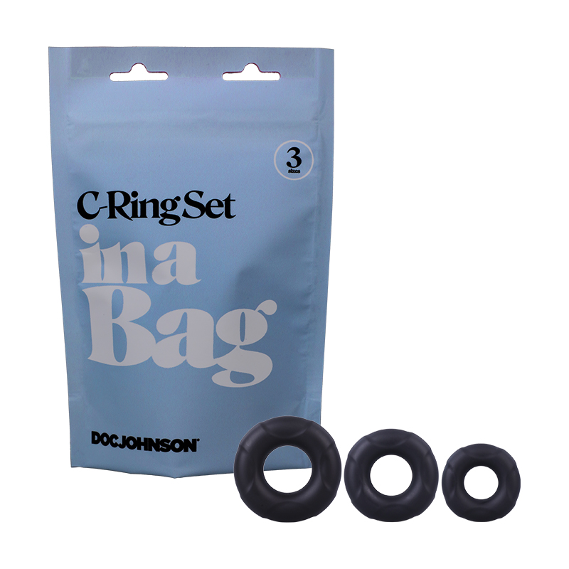 DOC JOHNSON COCK RING SET IN A BAG - 3 PIECE SET