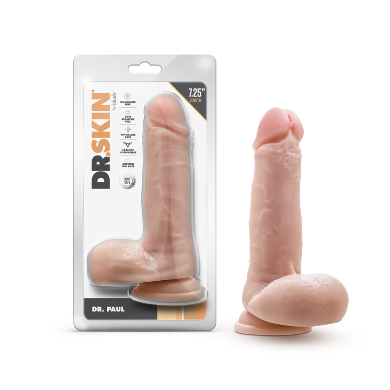 DR. SKIN 7.25 IN. DILDO WITH BALLS