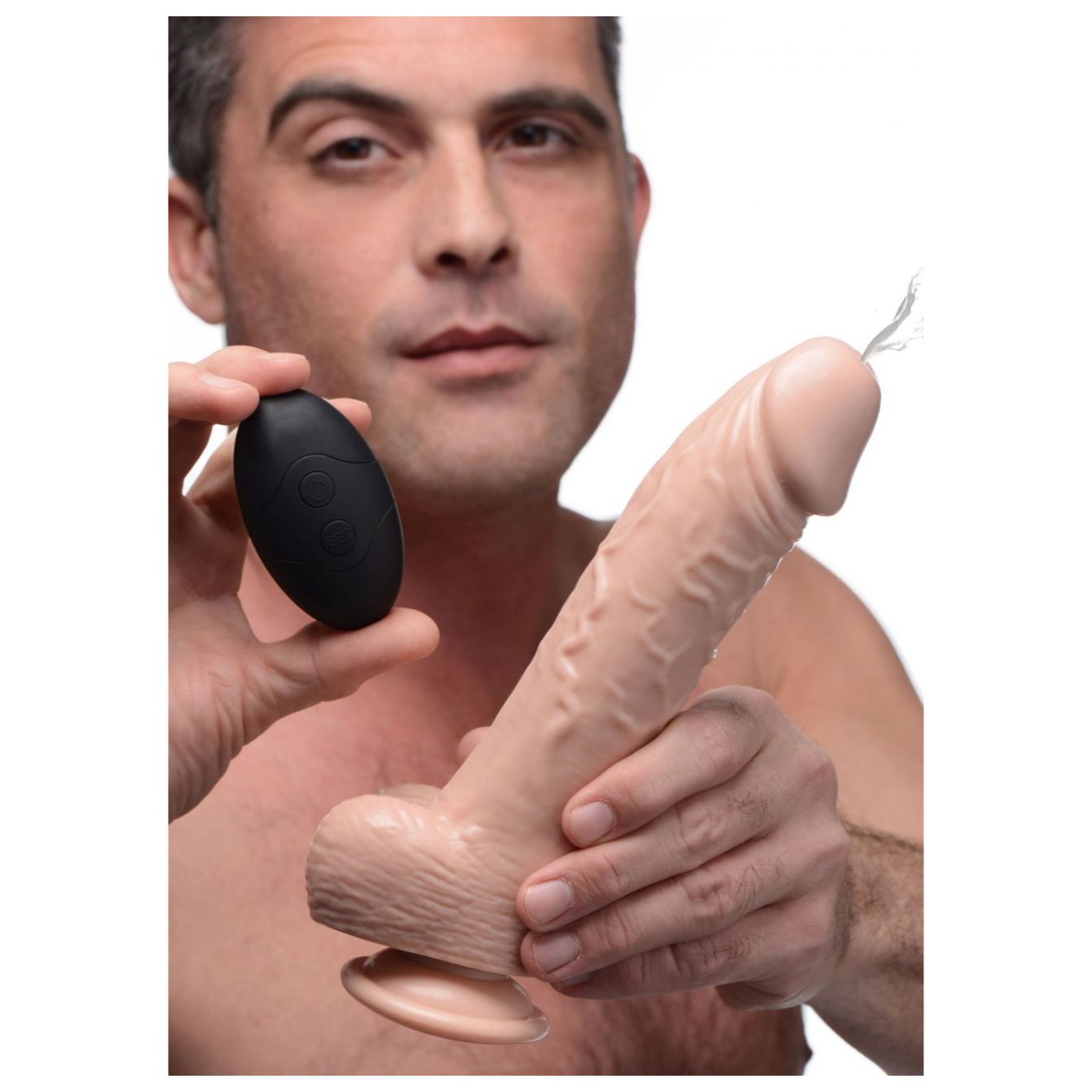 8.5 INCH VIBRATING SQUIRTING DILDO WITH REMOTE CONTROL - LIGHT