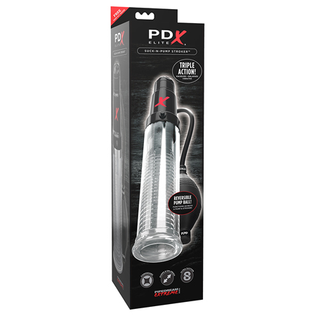 PDX ELITE SUCK-N-PUMP VIBRATING PENIS PUMP & STROKER