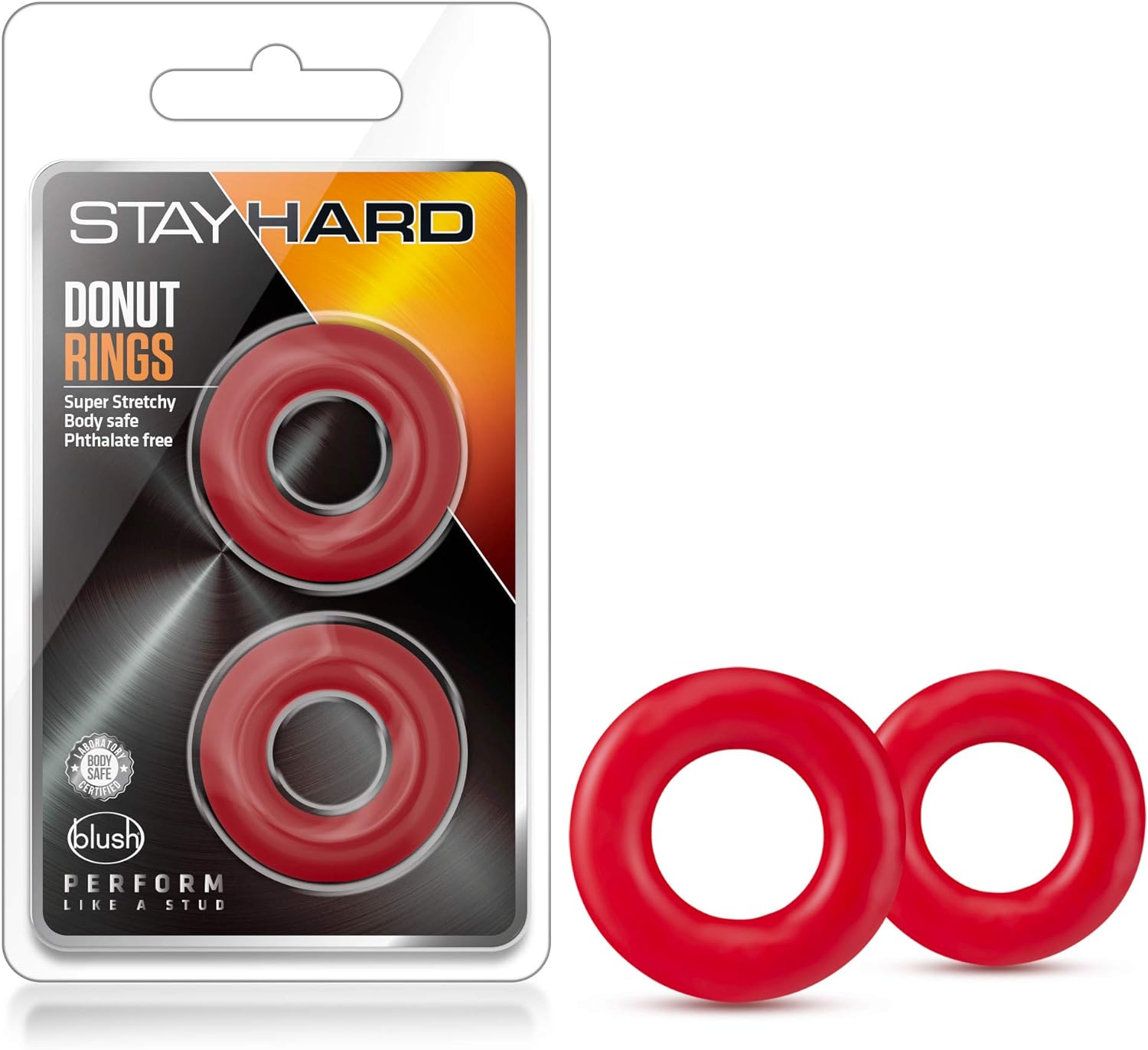 STAY HARD DONUT COCK RING SET  - RED